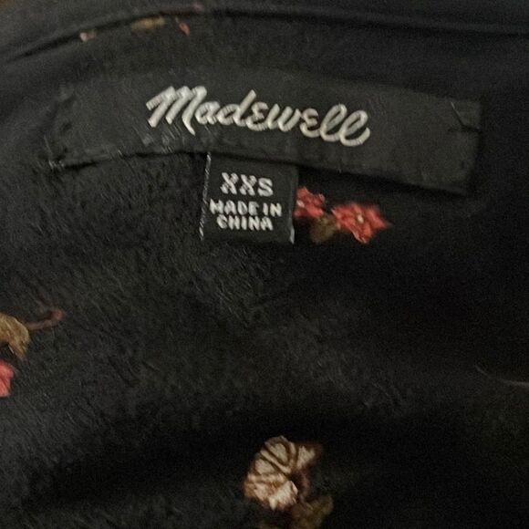 MADEWELL Women Wrap Size XXS Top Black/ Floral - Picture 3 of 7